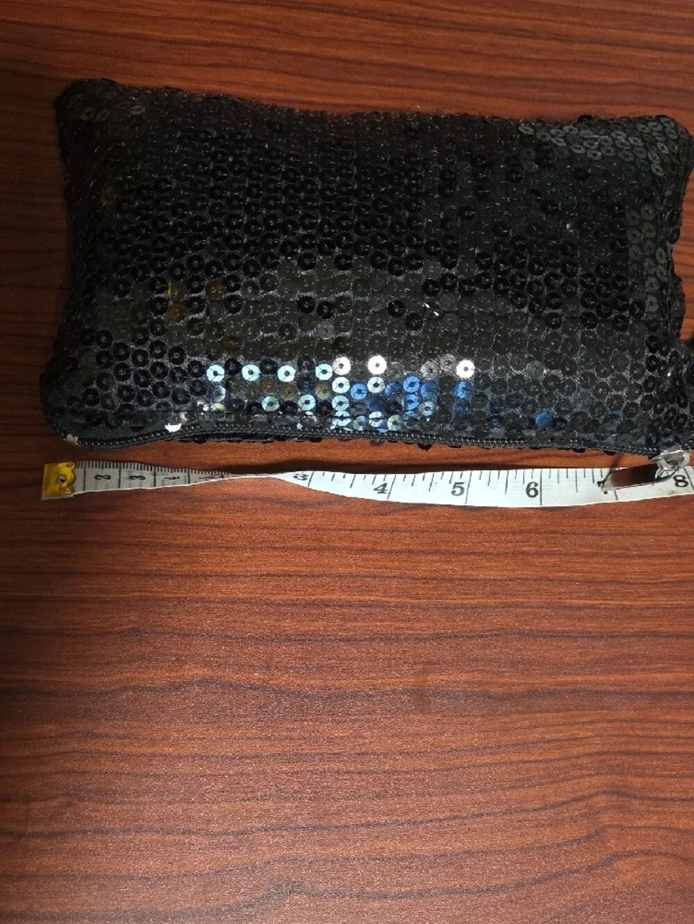 Black Sequin Wristlet Clutch - makeup bag